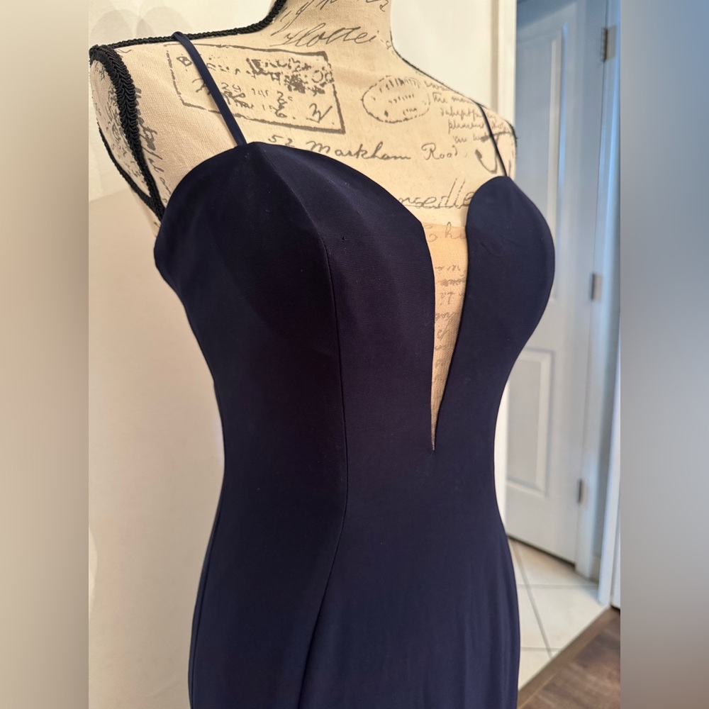 Ieena for Mac Duggal Navy Blue Evening Gown - Picture 8 of 13